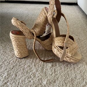 Kate Spade Braided Platform Sandals - Beige